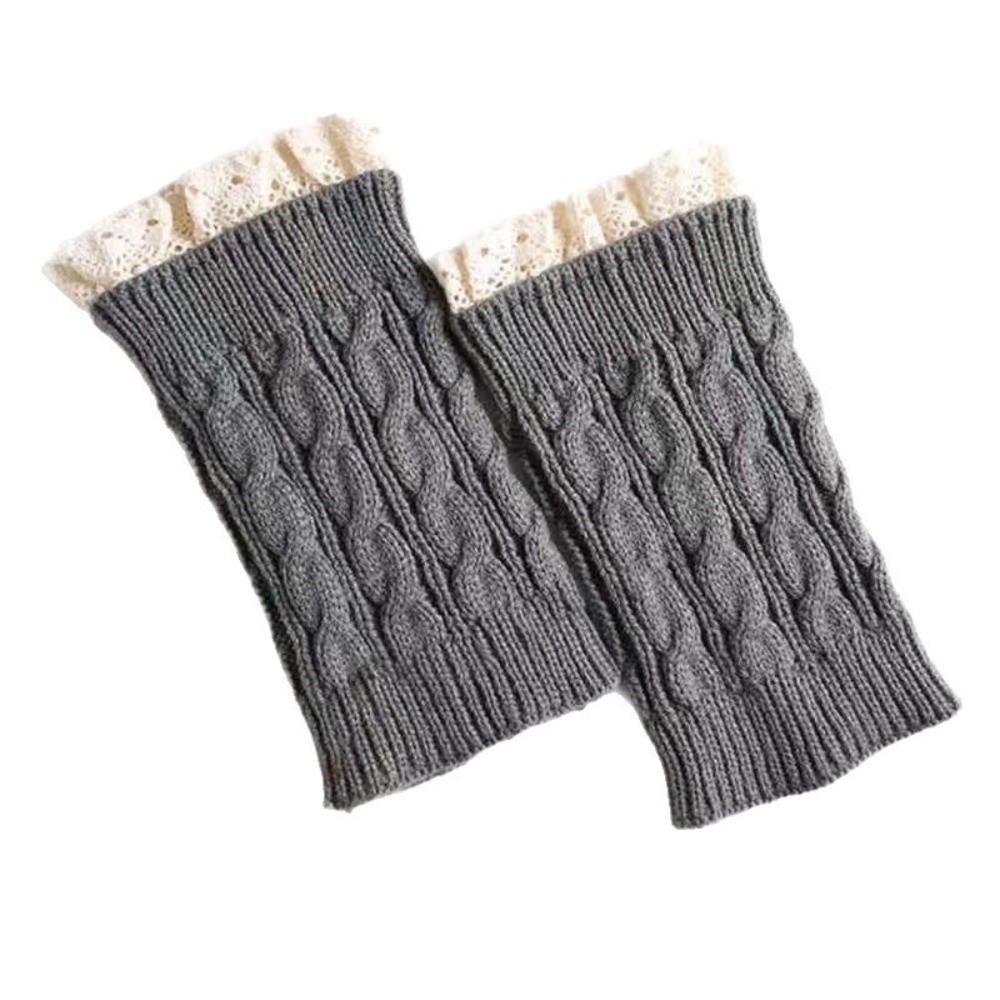 Vintage Lace Ruffle Hem Knit L - Boot Sock Slouchy recension och pris