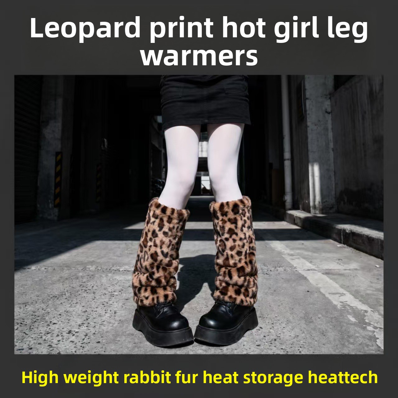 Leopard Print Heavy Weight Plu - Boot Sock Slouchy recension och pris